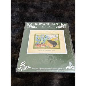 Rowandean Cat by the Hydrangea Bush Embroidery Kit Garden Range Kitten England